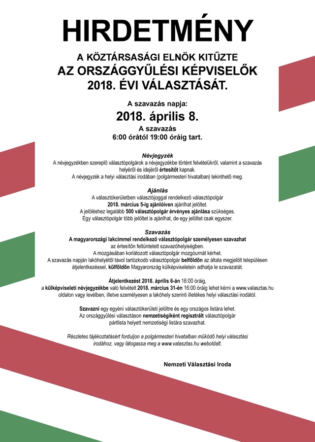 hirdetmeny valasztas 2018