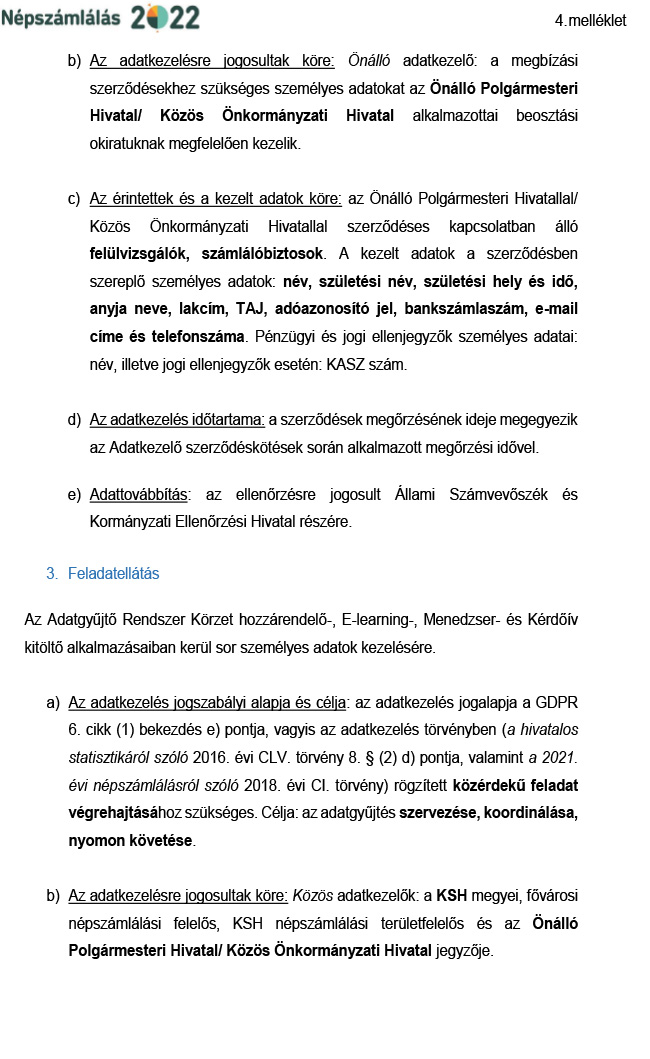 4 melléklet Adatkezelési tájékoztató 1 3