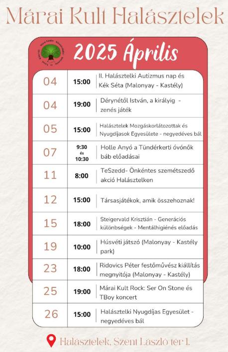 marai programok 2025 apr